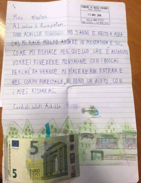 Il bambino che dona 5 euro alla sua montagna. La solidarietà di un piccolo uomo