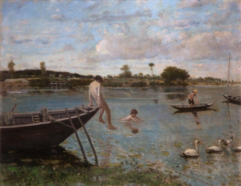 Serafino De Tivoli, L’antica pescaia a Bougival, 1877-1878, Olio su tela, cm. 89,5x116, Collezione privata