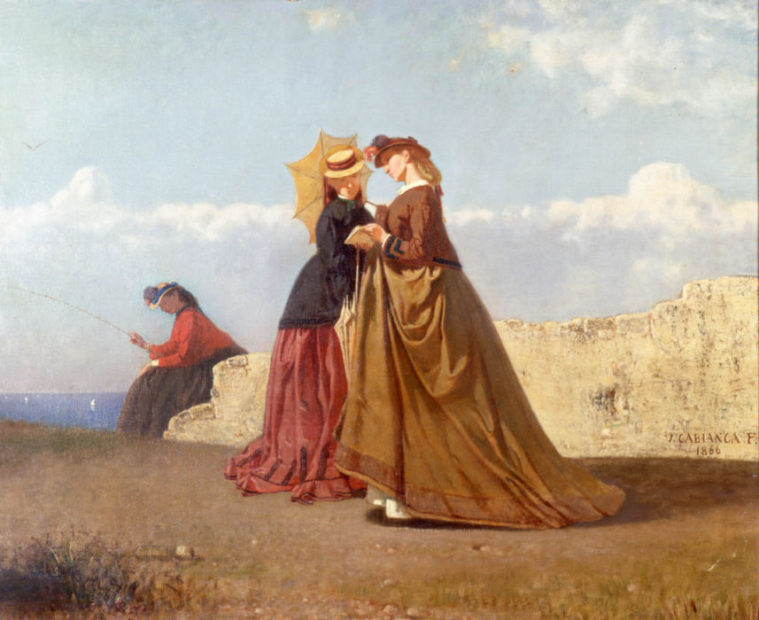 Vincenzo Cabianca, Al sole, 1866, Olio su tela, cm. 75x90, Bologna, collezione privata