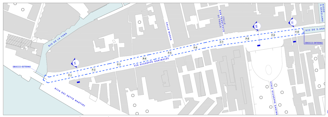 Mappa interventi via Garibaldi